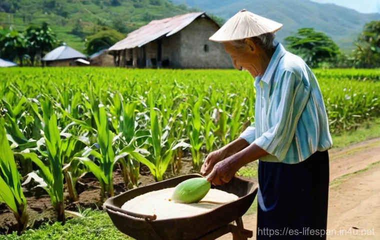 장수하는 국가 - **Prompt:** An idyllic setting in the hilly landscape of rural Sardinia, Italy, showing an elderly S...